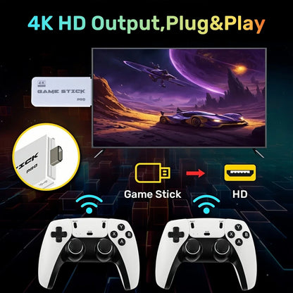M15 Video Game Console 4K With 2.4G Wireless Controller, 64GB, 40K+ Games and 28 Emulators