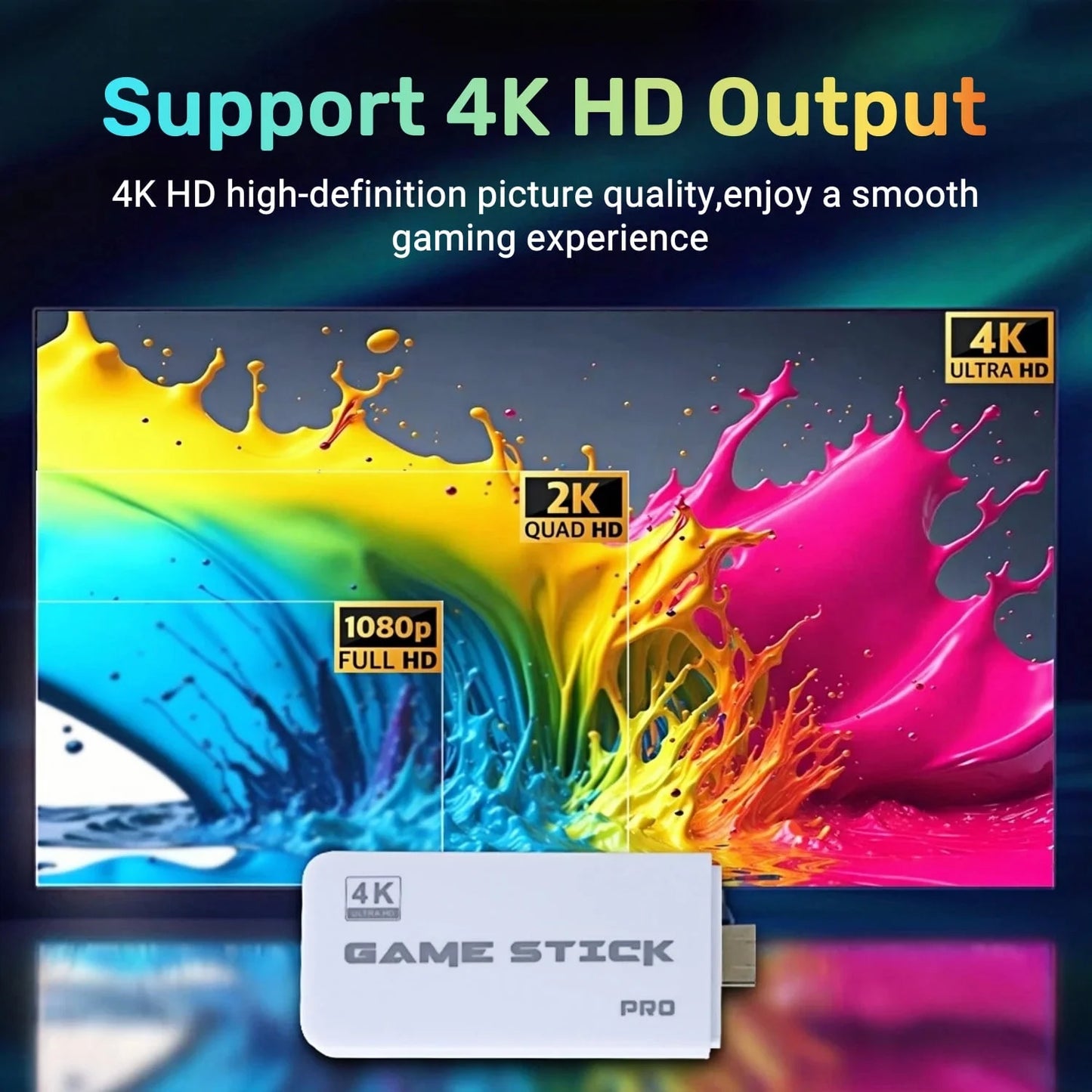 M15 Video Game Console 4K With 2.4G Wireless Controller, 64GB, 40K+ Games and 28 Emulators