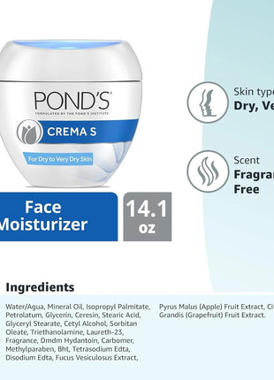Pond’s Crema S 24-Hour Moisturizer Cream 14.01 oz