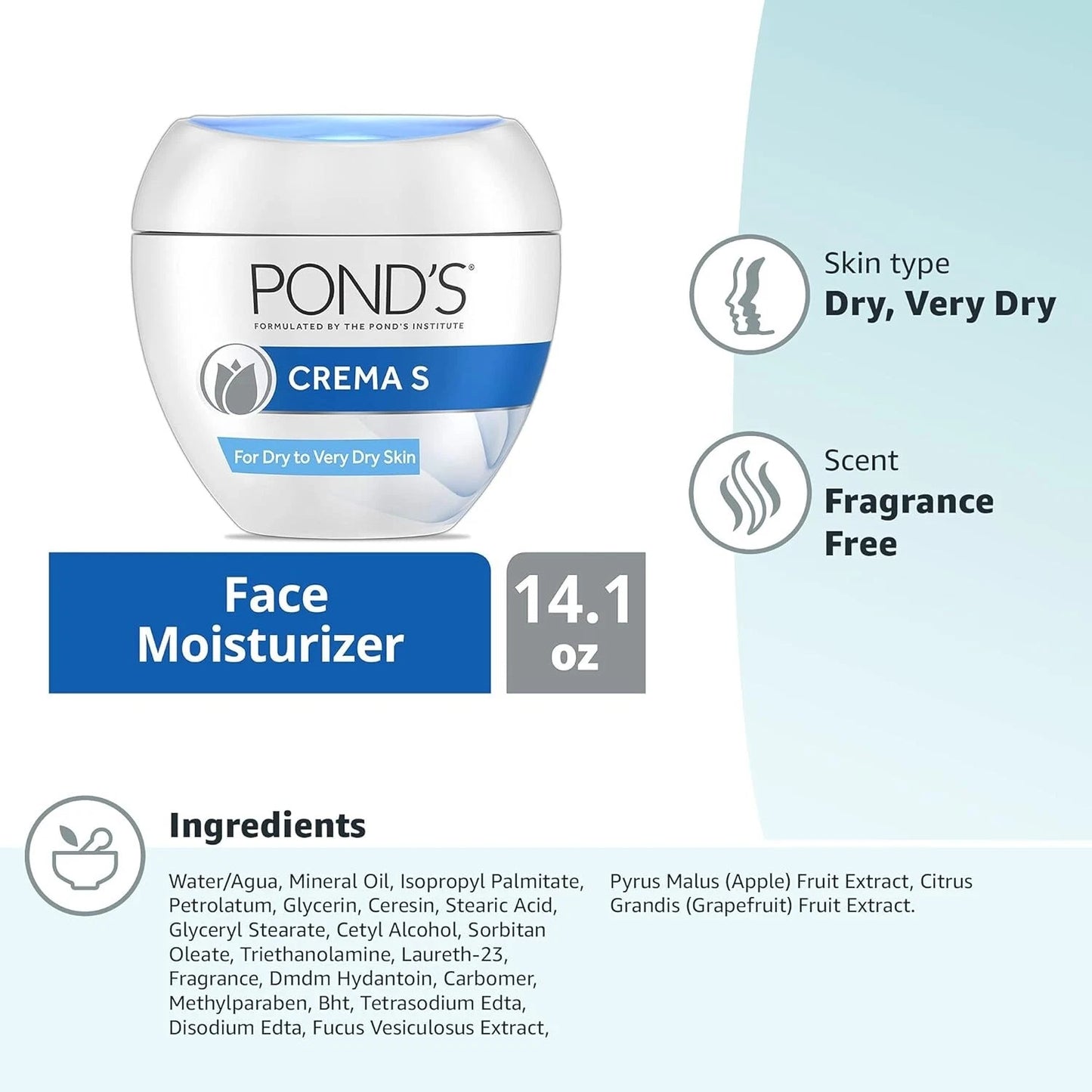 Pond’s Crema S 24-Hour Moisturizer Cream 14.01 oz