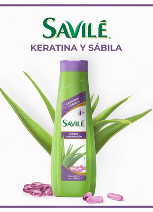 Savile Fuerza y Reparación Hair Strength & Repair Shampoo with Keratin & Aloe Vera 25.36 fl. oz
