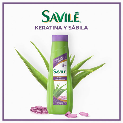 Savile Fuerza y Reparación Hair Strength & Repair Shampoo with Keratin & Aloe Vera 25.36 fl. oz