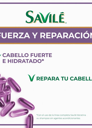 Savile Fuerza y Reparación Hair Strength & Repair Shampoo with Keratin & Aloe Vera 25.36 fl. oz