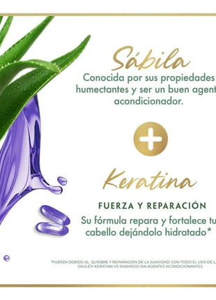 Savile Fuerza y Reparación Hair Strength & Repair Shampoo with Keratin & Aloe Vera 25.36 fl. oz