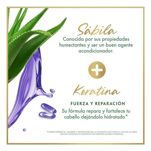 Savile Fuerza y Reparación Hair Strength & Repair Shampoo with Keratin & Aloe Vera 25.36 fl. oz