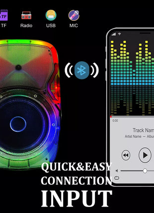 TopTech-1x15" Woofer Party Speaker with Single Wireless Microphone and Stand