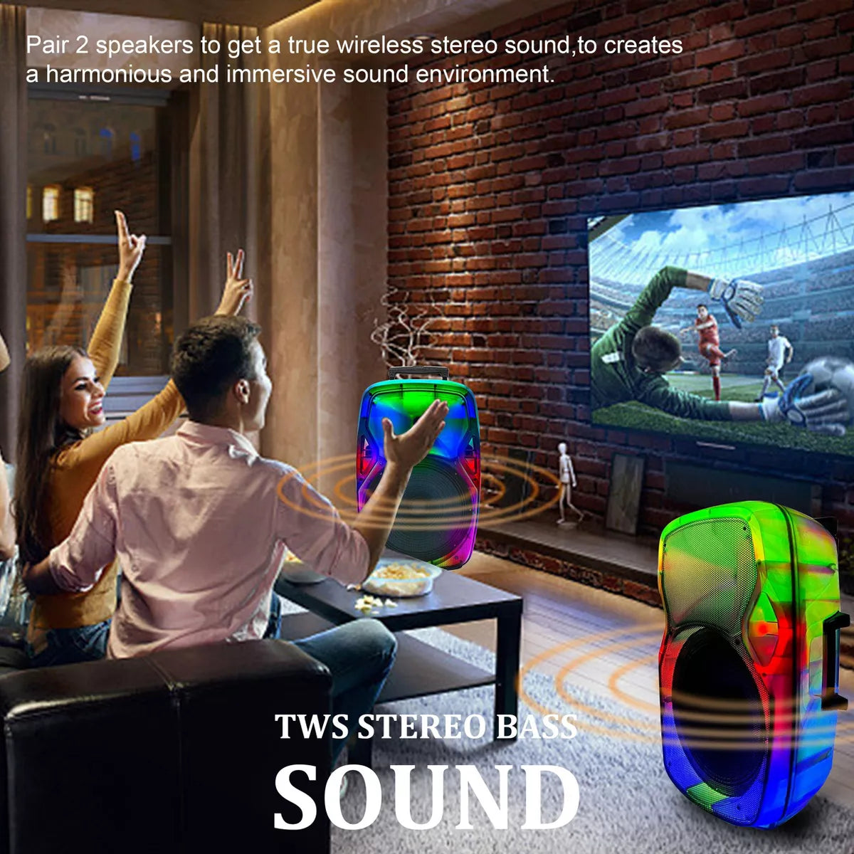 TopTech-1x15" Woofer Party Speaker with Single Wireless Microphone and Stand