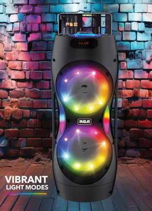 RCA Dual 6.5" Lightweight Bluetooth Party Speaker with Wireless Microphone & Remote