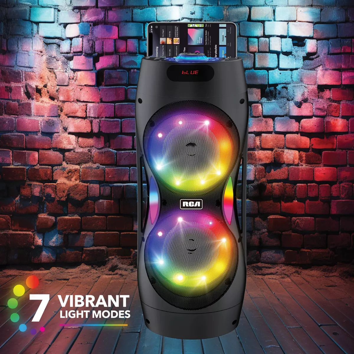 RCA Dual 6.5" Lightweight Bluetooth Party Speaker with Wireless Microphone & Remote