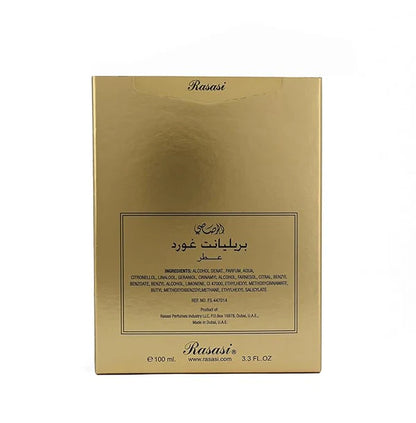 Brilliant Gold 3.30 Fl. Oz EDP Spray By Rasasi