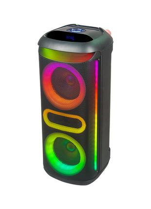KOLAV Dual 8" Woofer Bluetooth Party Speaker with Wireless Microphone & Remote