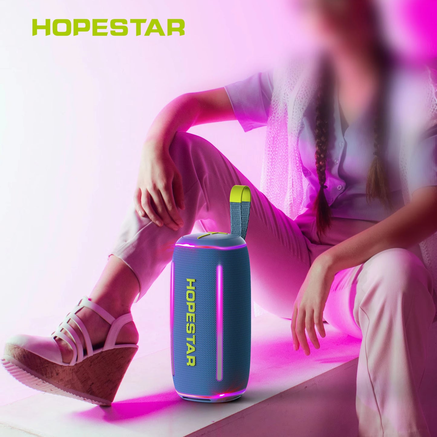Hopestar 40W Dazzling Box Bluetooth Speaker with 7 LED Light Modes
