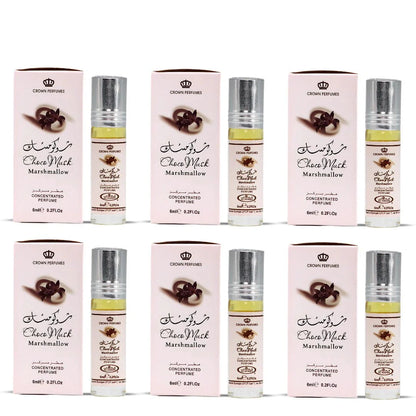 Al Rehab Choco Musk Marshmallow Perfume Oil CPO 6ml x 6 Pack | Sweet Gourmand Vanilla Chocolate Long Lasting Roll-On Attar Unisex Arabic Non-Alcohol Fragrance Travel Size