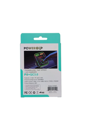 PowerUp FM Wireless 25W Fast Speed Car Charger With 5.3  Bluetooth, Hand-Free Calling, Voice Navigation, Dual USB-A and  Single USB-C Charging Port