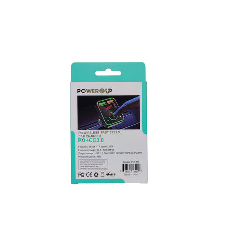 PowerUp FM Wireless 25W Fast Speed Car Charger With 5.3  Bluetooth, Hand-Free Calling, Voice Navigation, Dual USB-A and  Single USB-C Charging Port