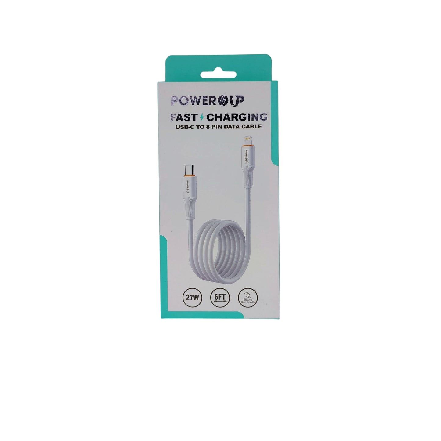 PowerUp 27W Fast Charging Data Cable USB-C to 8 Pin With 6ft Length