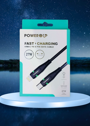 PowerUp 27W Fast Charging Data Cable USB-C to 8 Pin With 1Mtr Length