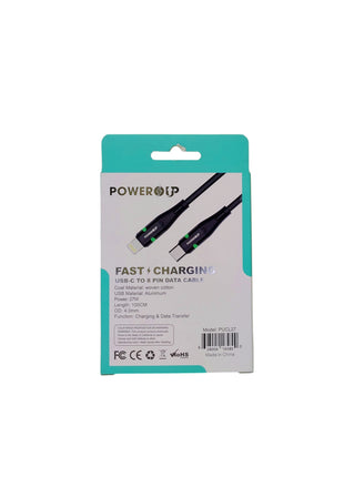 PowerUp 27W Fast Charging Data Cable USB-C to 8 Pin With 1Mtr Length