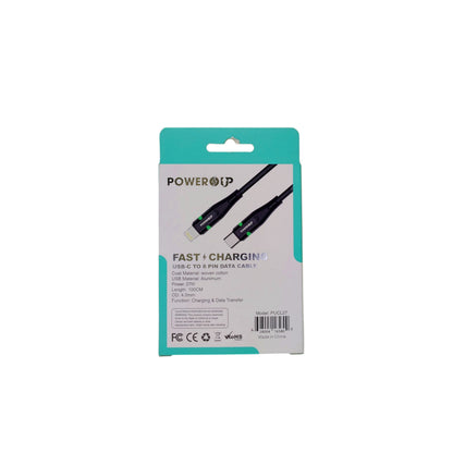 PowerUp 27W Fast Charging Data Cable USB-C to 8 Pin With 3Ft (1Mtr) Length