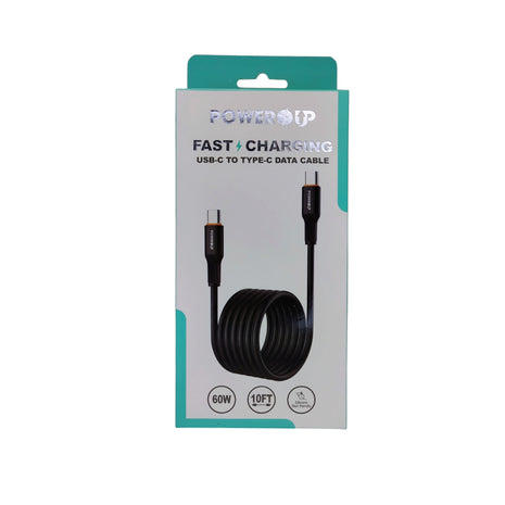 PowerUp 60W Fast Charging Data Cable USB-C to Type-C With  10ft Length