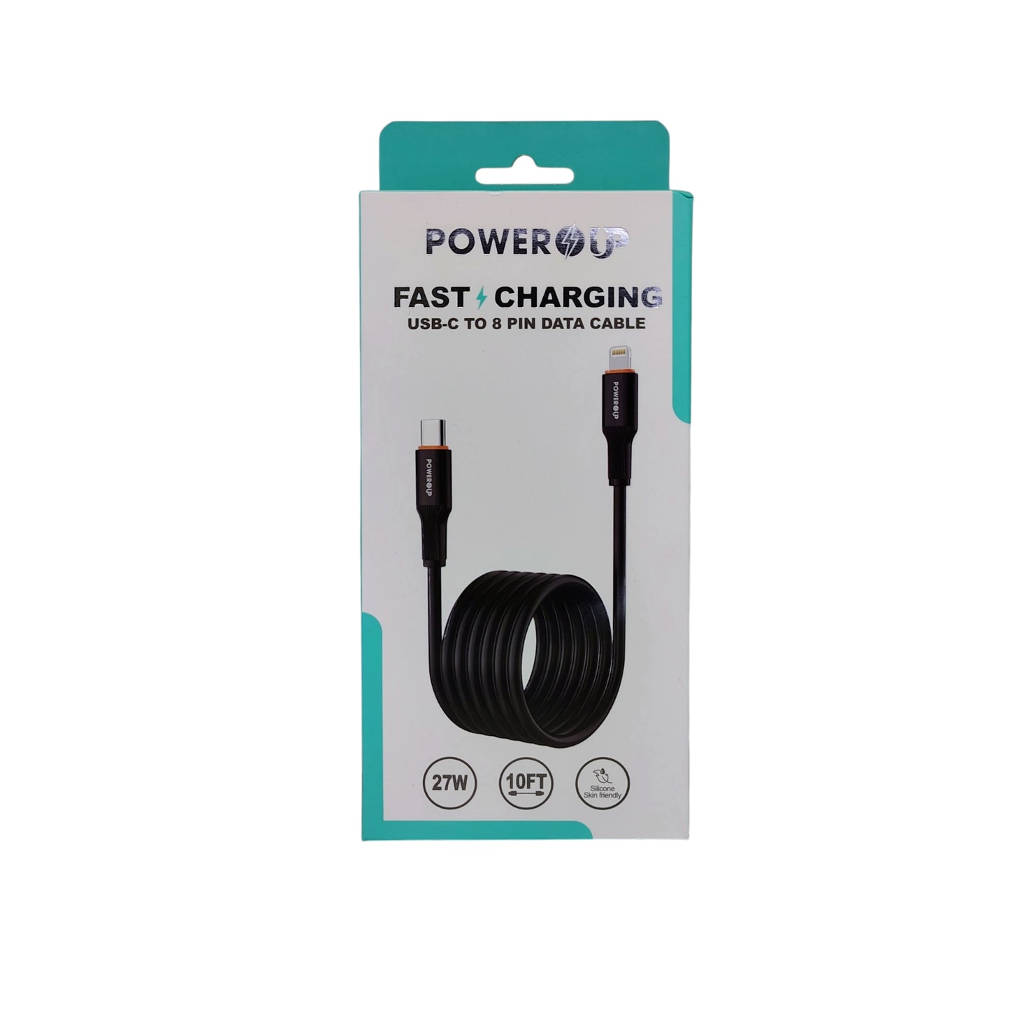 PowerUp 27W USB-C to 8-Pin Fast Charging Data Cable With 10ft Length