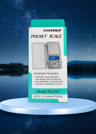 PowerUp Pocket Digital Scale 100gm Capacity, Comes With The  2pcs 1.5V AAA batteries