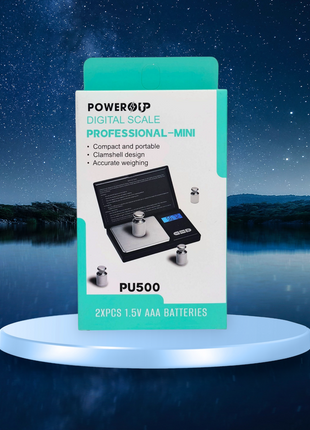 PowerUp Professional Mini Digital Scale 500gm Capacity, Comes  With The 2pcs 1.5V AAA batteries