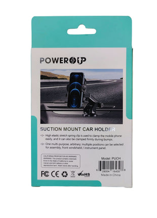 PowerUp Suction Mount Car Holder With Adjustable Arm For Easy  One Handed Operation, Stable Secure And Fit For All Smart  Phones