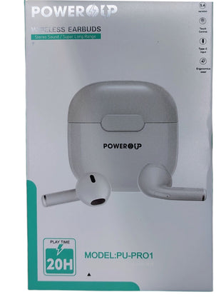 PowerUp Truely Wireless Earbuds With V5.4, Touch Control, Type-C Input and Ergonomic Wear With Super Long Range