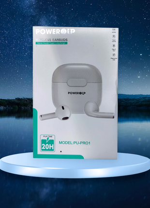 PowerUp Truely Wireless Earbuds With V5.4, Touch Control, Type-C Input and Ergonomic Wear With Super Long Range