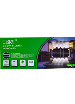 BK Solar Wall Light – 8 High-Brightness LEDs, Outdoor Waterproof, Solar-Powered