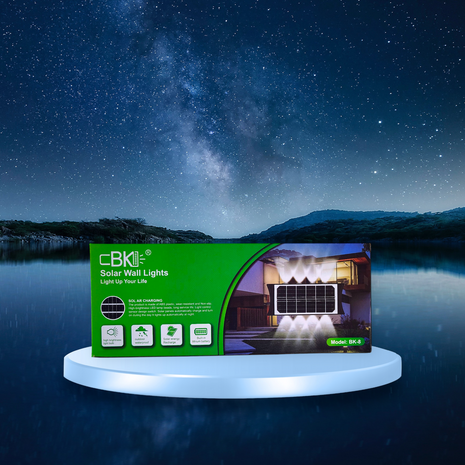 BK Solar Wall Light – 8 High-Brightness LEDs, Outdoor Waterproof, Solar-Powered