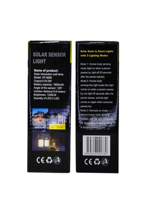 Solar Sensor Light – 2 LED Bulbs with Human Body Induction & Light-Sensitive Operation