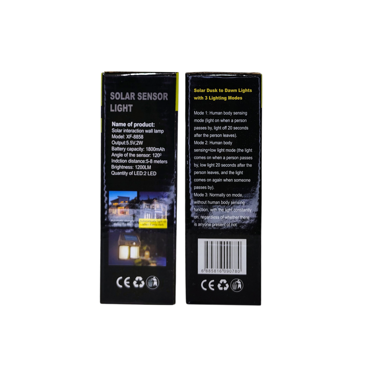 Solar Sensor Light – 2 LED Bulbs with Human Body Induction & Light-Sensitive Operation