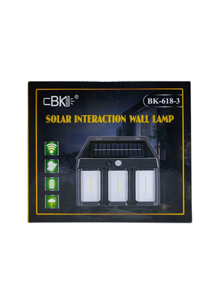 Solar Interaction Wall Lamp – 3 LED with Motion Sensor (BK-6183)
