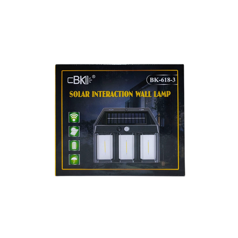 Solar Interaction Wall Lamp – 3 LED with Motion Sensor (BK-6183)