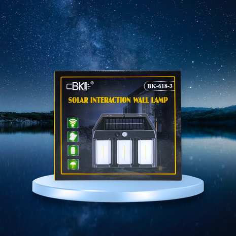 Solar Interaction Wall Lamp – 3 LED with Motion Sensor (BK-6183)