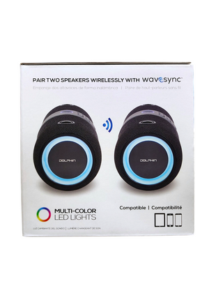 Dolphin Waterproof Bluetooth Boombox with WaveSync Dual Speaker Pairing