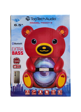 TopTech 6.5" Teddy-Shaped Bluetooth Speaker with Remote Control – Fun & Functional Audio