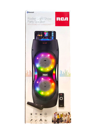 RCA Dual 6.5" Lightweight Bluetooth Party Speaker with Wireless Microphone & Remote