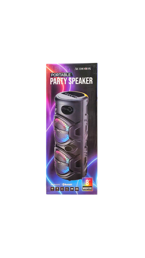Audiobox Dual 8" Lightweight Party Speaker with Wired Microphone