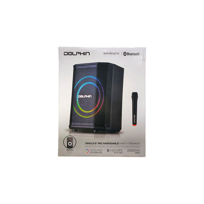 Dolphin 8" Heavy-Duty Handy Party Speaker with Wireless Microphone & Remote Control