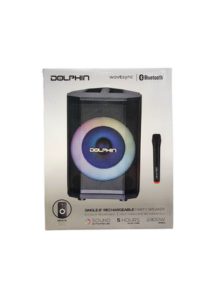Dolphin 8" Heavy-Duty Handy Party Speaker with Wireless Microphone & Remote