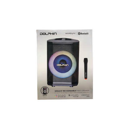 Dolphin 8" Heavy-Duty Handy Party Speaker with Wireless Microphone & Remote