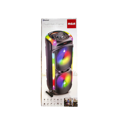 RCA Dual 8" Woofer Bluetooth Party Speaker with Wireless Microphone & Remote Control