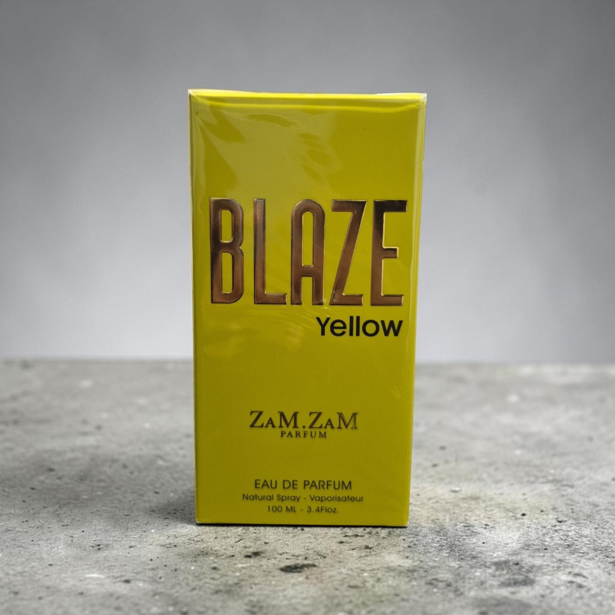 Zam Zam Blaze Yellow Eau de Parfum, 100ml (3.4 Fl Oz), Unisex Fragrance with Fresh, Fruity, Floral, Woody, Amber & Musk Accords