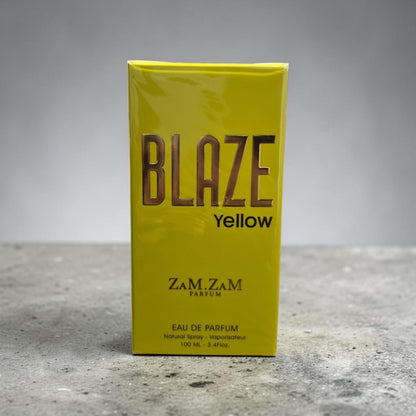 Zam Zam Blaze Yellow Eau de Parfum, 100ml (3.4 Fl Oz), Unisex Fragrance with Fresh, Fruity, Floral, Woody, Amber & Musk Accords