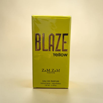 Zam Zam Blaze Yellow Eau de Parfum, 100ml (3.4 Fl Oz), Unisex Fragrance with Fresh, Fruity, Floral, Woody, Amber & Musk Accords