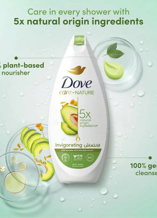Dove Care by Nature Invigorating Body Wash with 5x Natural Origin Ingredients 13.52 fl. oz