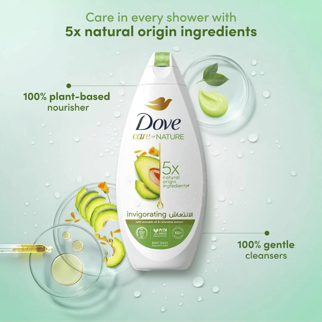Dove Care by Nature Invigorating Body Wash with 5x Natural Origin Ingredients 13.52 fl. oz